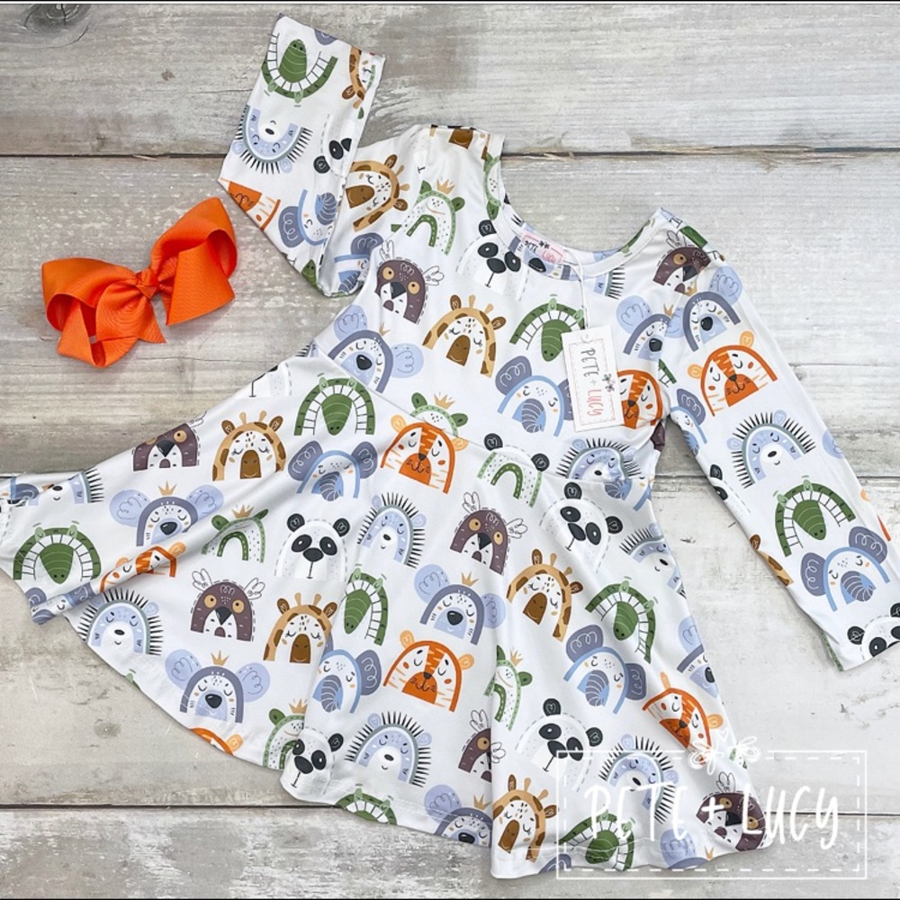 NWT Pete+Lucy Dress Happy Zoo